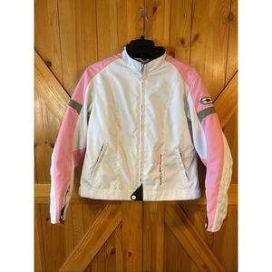 Castle Streetwear Padded Lining Motorcycle Jacket White Pink Size 10 (5492) Read